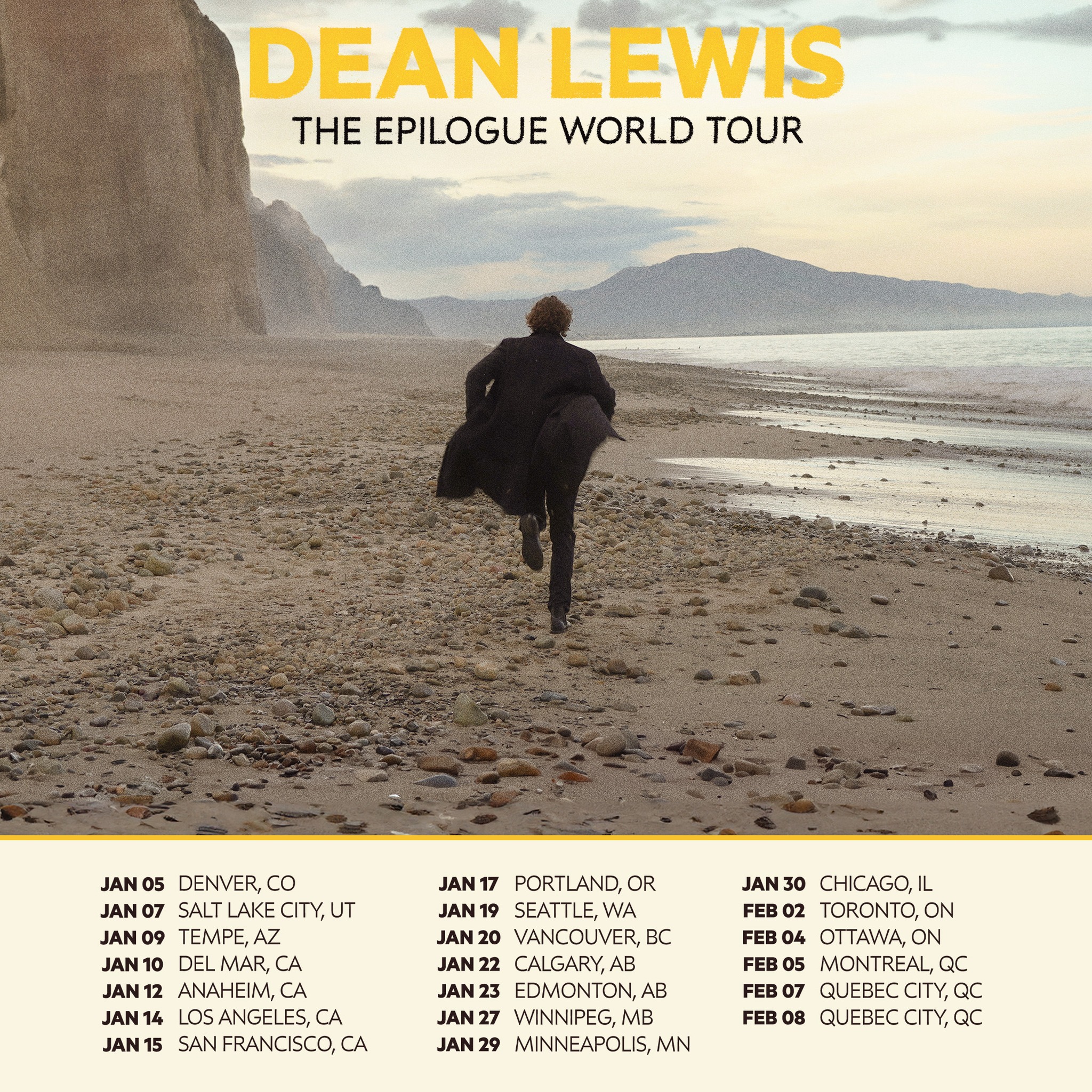 Dean Lewis The Epilogue World Tour Poster 2026